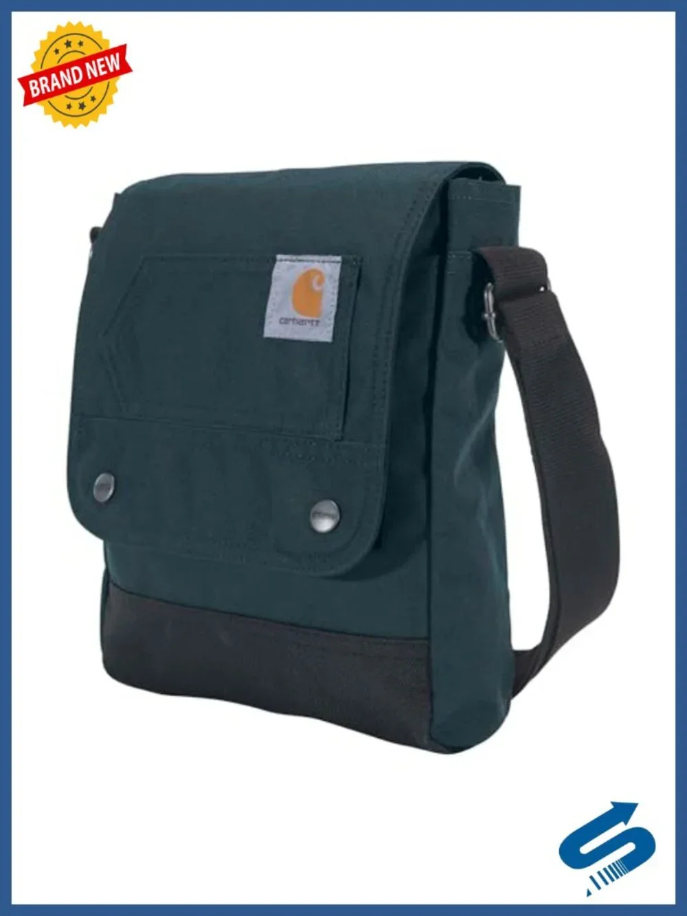 Crossbody Snap Bag, Durable Adjustable Shoulder Bag with Flap Over Snap Closure